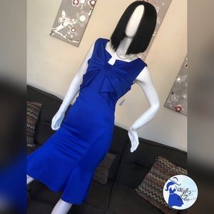 Royal Blue Knee-Length Mermaid Dress